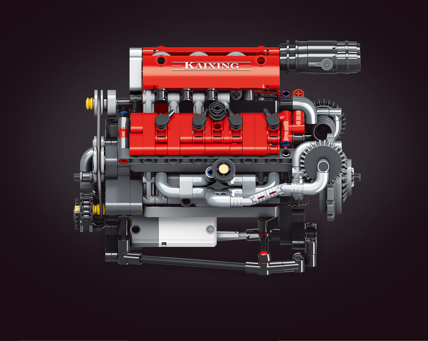 Ferrari-Style Realistic V8 Engine Model Building Kit, Motorized with APP Control & LED Lights - 665+ PCS